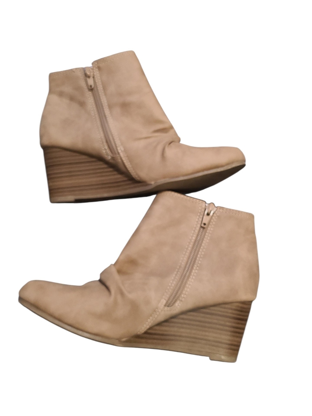 Blowfish Tan Wedge Ankle Booties with Braided Detail - Picture 6 of 6